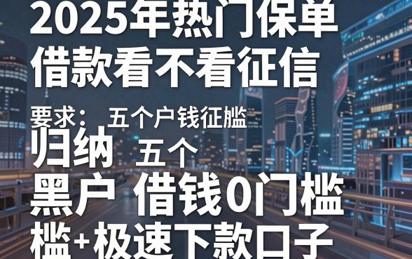 2025年热门保单借款看不看征信,归纳五个黑户借钱0门槛极速下款口子