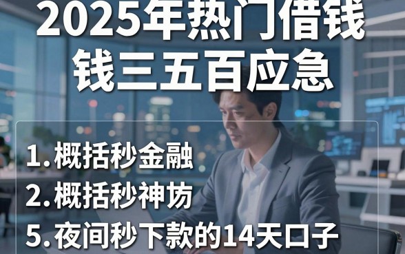 2025年热门借钱三五百应急,概括5个夜间秒下款的14天口子