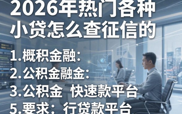 2026年热门各种小贷怎么查征信的,概括5个公积金快速贷款平台