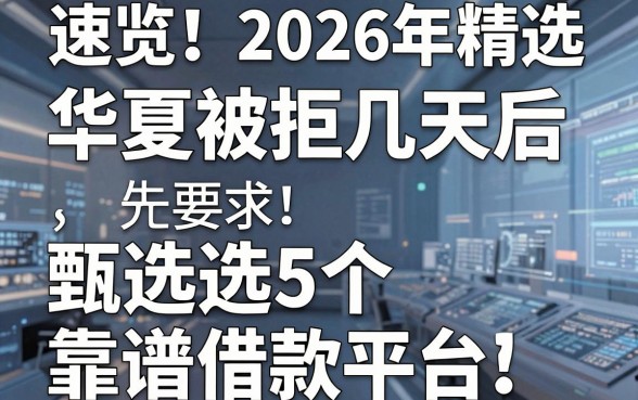 速览！2026年精选：华夏被拒几天后，甄选5个靠谱借款平台