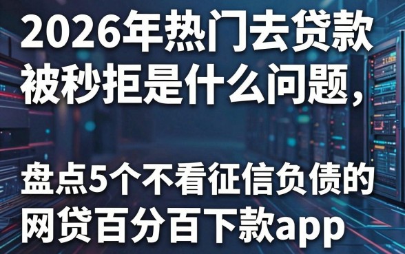 2026年热门去贷款被秒拒是什么问题,盘点5个不看征信负债的网贷百分百下款app