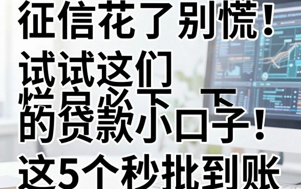 征信花了别慌！试试这些烂户必下的贷款小口子，这5个秒批到账