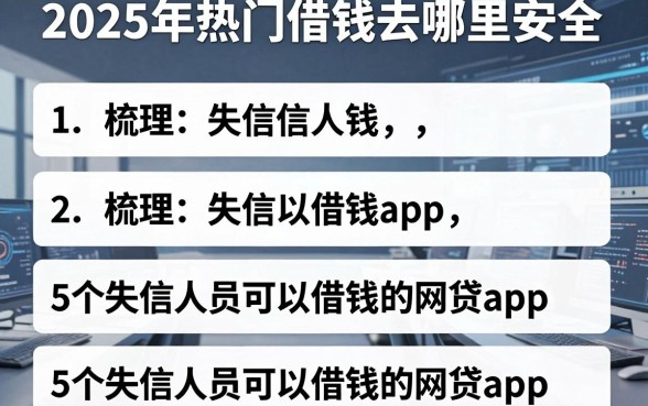 2025年热门借钱去哪里安全,梳理5个失信人员可以借钱的网贷app