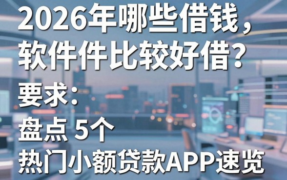 2026年哪些借钱软件比较好借？盘点5个热门小额贷款APP速览