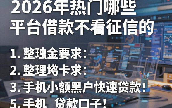 2026年热门哪些平台借款不看征信的,整理五个手机小额黑户快速贷款口子