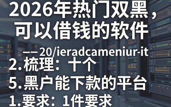 2026年热门双黑可以借钱的软件，梳理5个黑户能下款的平台