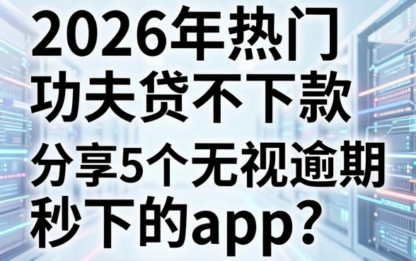 2026年热门功夫贷不下款，分享5个714无视逾期秒下的app