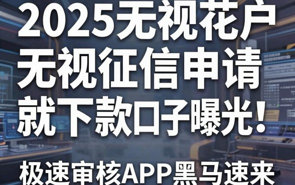 2025无视花户无视征信申请就下款的口子曝光！这几家极速审核APP黑马速来