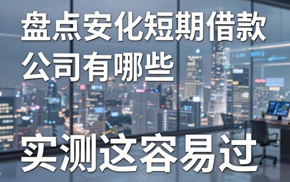 盘点安化短期借款公司有哪些,实测这几个容易过