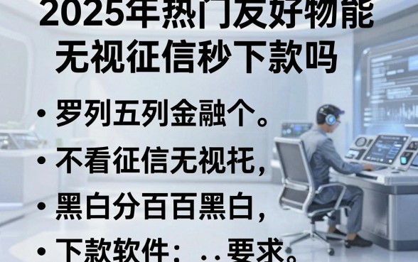 2025年热门友好物能无视征信秒下款吗,罗列五个不看征信无视黑白百分百下款软件