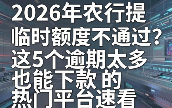 2026年农行提临时额度不通过?这5个逾期太多也能下款的热门平台速看