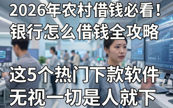 2026年农村借钱必看！银行怎么借钱全攻略，这5个热门下款软件无视一切是人就下