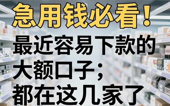 急用钱必看！最近容易下款的大额口子都在这几家了