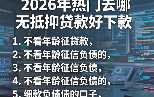 2026年热门去哪无抵押贷款好下款,罗列五个不看年龄征信负债的口子