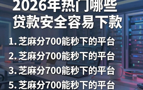 2026年热门哪些贷款安全容易下款,归纳5个芝麻分700能秒下的平台