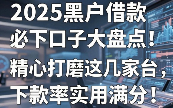 2025黑户借款必下口子大盘点！精心打磨这几家平台，下款率实用满分！