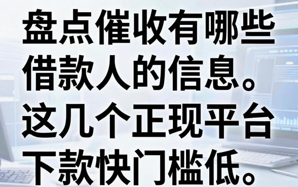 盘点催收有哪些借款人的信息,这几个正规平台下款快门槛低