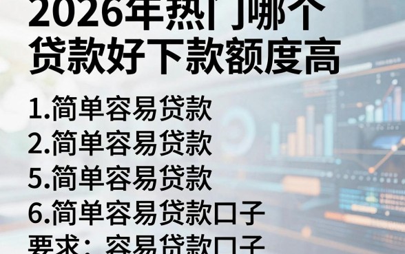 2026年热门哪个贷款好下款额度高,罗列五个简单容易贷款口子