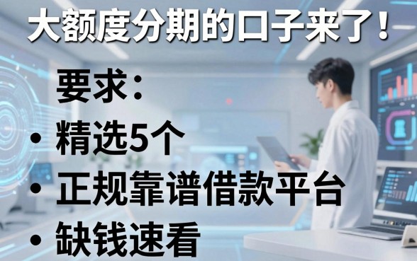大额度分期的口子来了!精选5个正规靠谱借款平台,缺钱速看