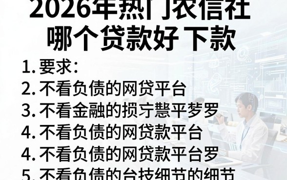 2026年热门农信社哪个贷款好下款，罗列5个不看负债的网贷平台