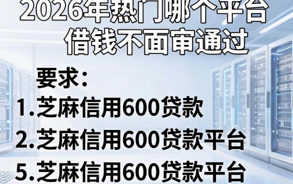 2026年热门哪个平台借钱不面审通过，梳理5个芝麻信用600贷款平台