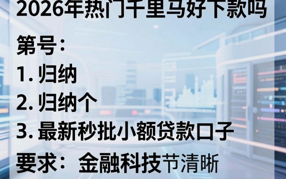 2026年热门千里马好下款吗，归纳五个最新秒批小额贷款口子