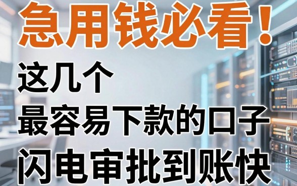 急用钱必看！这几个最容易下款的口子，闪电审批到账快