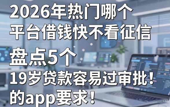 2026年热门哪个平台借钱快不看征信,盘点5个19岁贷款容易过审批的app