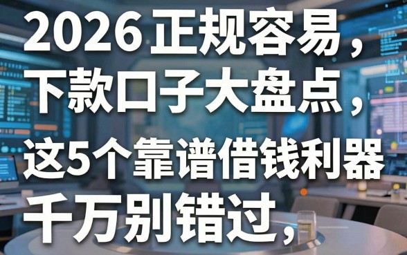 2026正规容易下款口子大盘点,这5个靠谱借钱利器千万别错过!