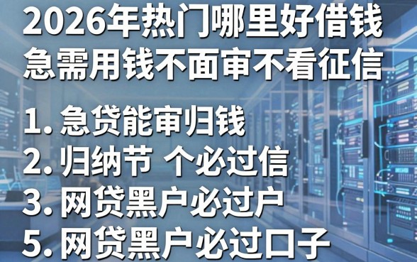 2026年热门哪里好借钱急需用钱不面审不看征信,归纳5个网贷黑户必过口子