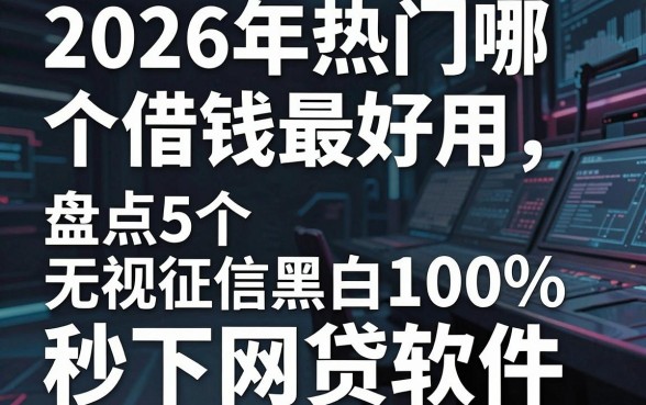 2026年热门哪个借钱最好用，盘点5个无视征信黑白100%秒下网贷软件