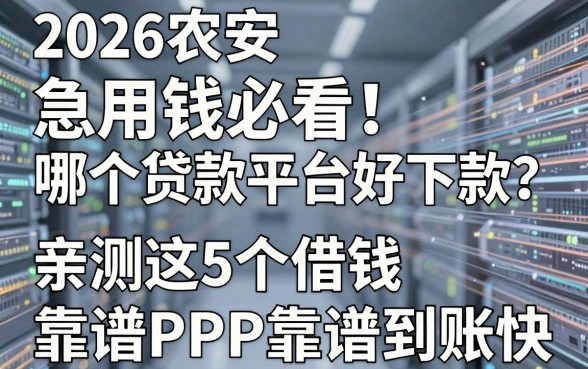 2026农安急用钱必看！哪个贷款平台好下款？亲测这5个借钱APP靠谱到账快