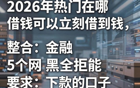 2026年热门在哪借钱可以立刻借到钱,整合5个网黑全拒能下款的口子
