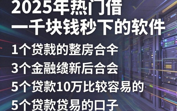 2025年热门借一千块钱秒下的软件，整合5个贷款10万比较容易的口子