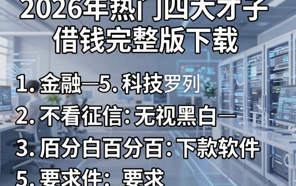 2026年热门四大才子借钱完整版下载，罗列5个不看征信无视黑白百分百下款软件