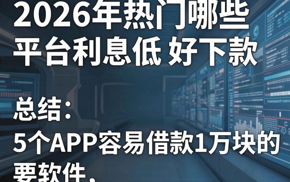 2026年热门哪些平台利息低 好下款,总结5个APP容易借款1万块的软件