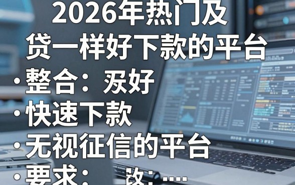 2026年热门及贷一样好下款的平台,整合五个快速下款无视征信的平台