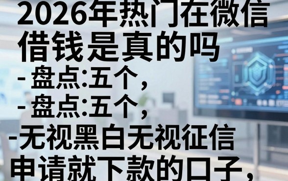 2026年热门在微信借钱是真的吗,盘点五个无视黑白无视征信申请就下款的口子