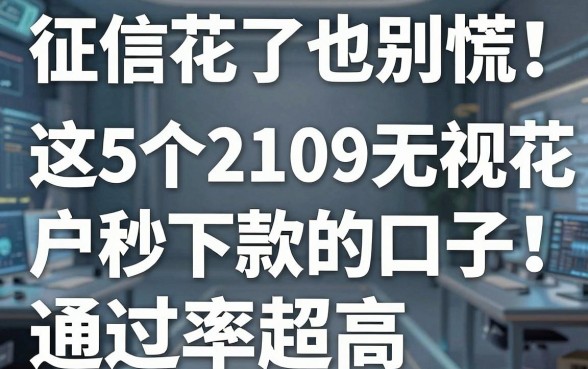 征信花了也别慌！这5个2109无视花户秒下款的口子，通过率超高！