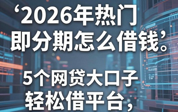 2026年热门即分期怎么借钱，整合5个网贷大口子轻松借平台
