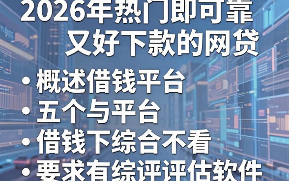 2026年热门即可靠又好下款的网贷,概括五个借钱平台不看综合评估的软件