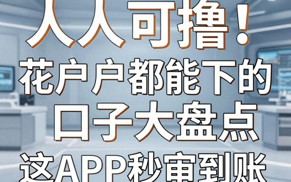 人人可撸！花户户都能下的口子大盘点，这几家APP秒审到账