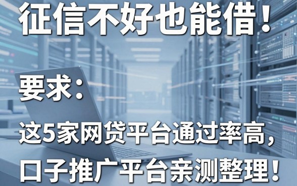 征信不好也能借！这5家网贷平台通过率高，口子推广平台亲测整理