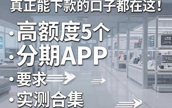 真正能下款的口子都在这！5个高额度分期APP实测合集