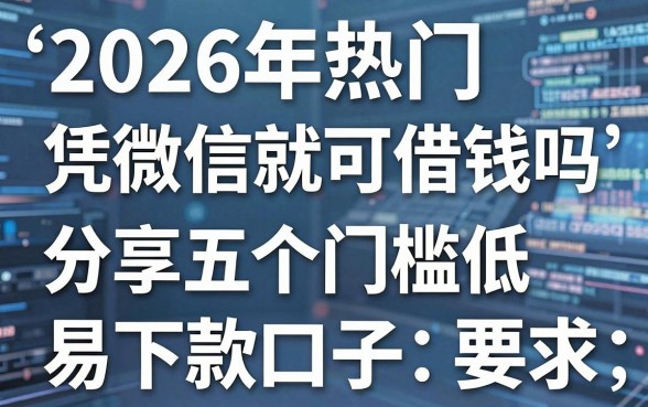 2026年热门凭微信就可以借钱吗，分享五个门槛低易下款口子