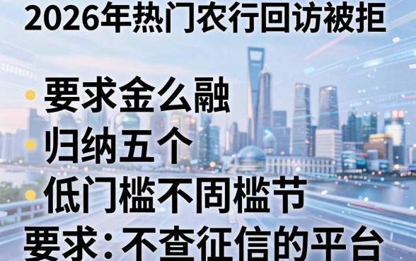 2026年热门农行回访被拒，归纳五个低门槛不查征信的平台