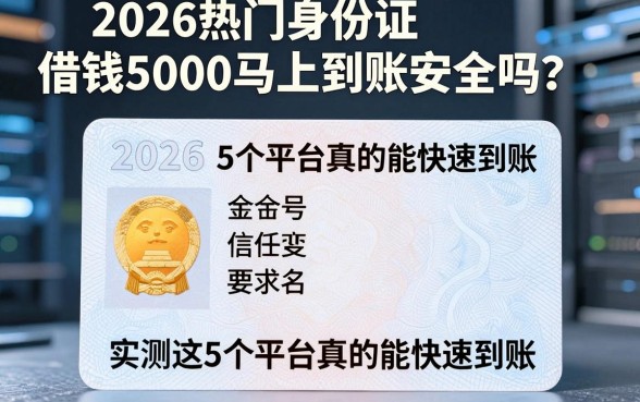 2026热门身份证借钱5000马上到账安全吗？实测这5个平台真的能快速到账！