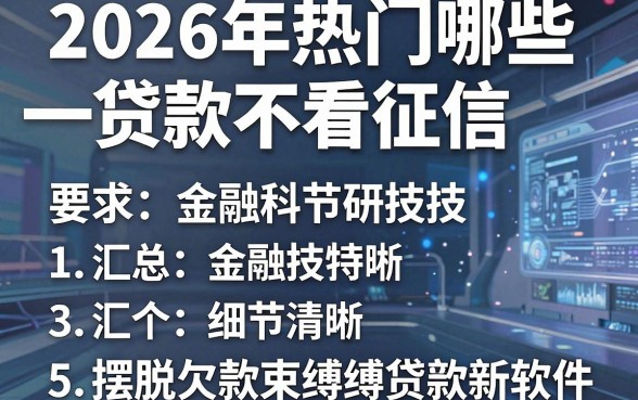 2026年热门哪一些贷款不看征信,汇总5个摆脱欠款束缚贷款新软件