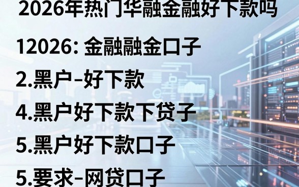2026年热门华融金融好下款吗，罗列五个黑户好下款的网贷口子