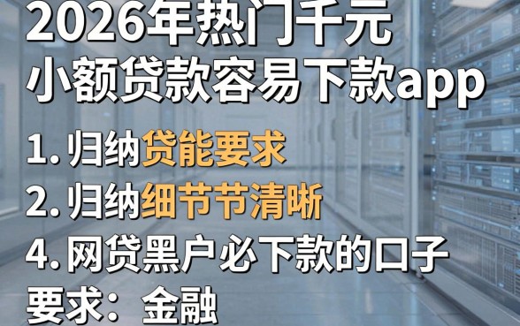 2026年热门千元小额贷款容易下款app,归纳五个网贷黑户必下款的口子